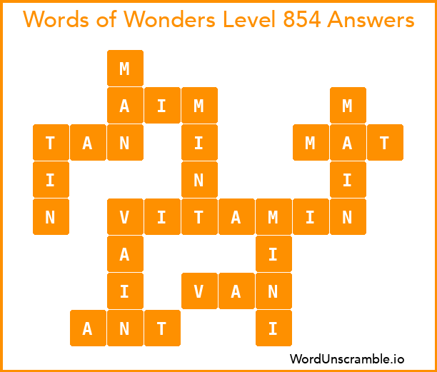 Words of Wonders Level 854 Answers
