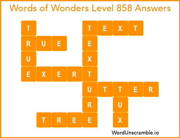 Words of Wonders Level 858 Answers