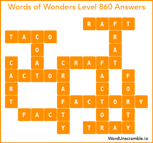 Words of Wonders Level 860 Answers