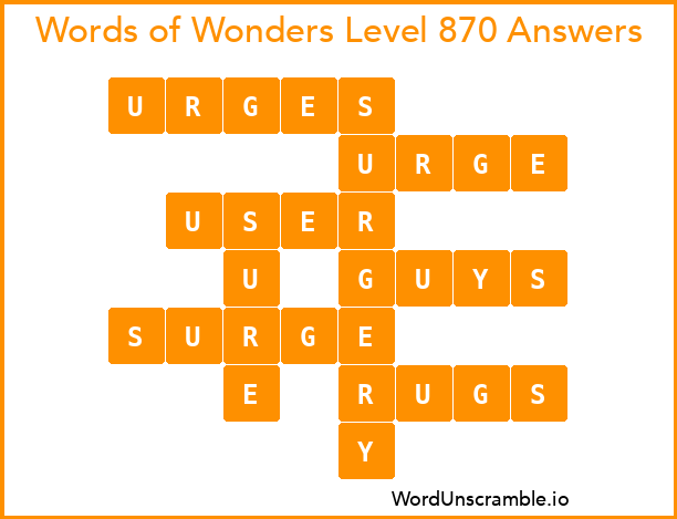 Words of Wonders Level 870 Answers