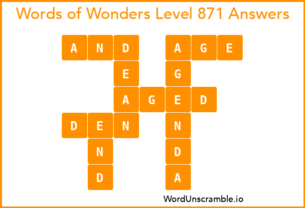 Words of Wonders Level 871 Answers