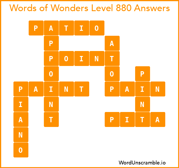 Words of Wonders Level 880 Answers