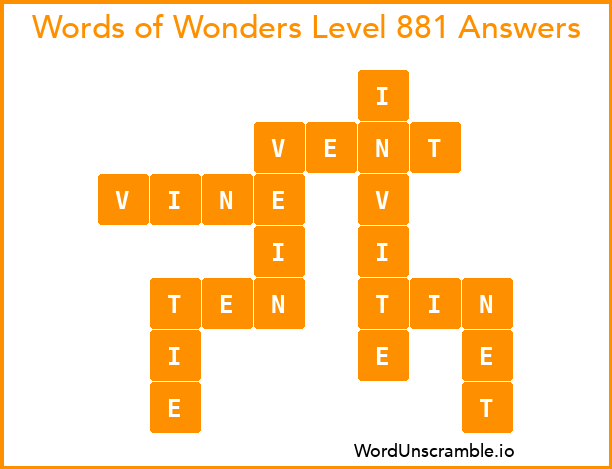 Words of Wonders Level 881 Answers