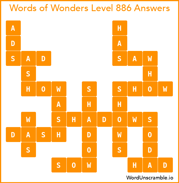 Words of Wonders Level 886 Answers