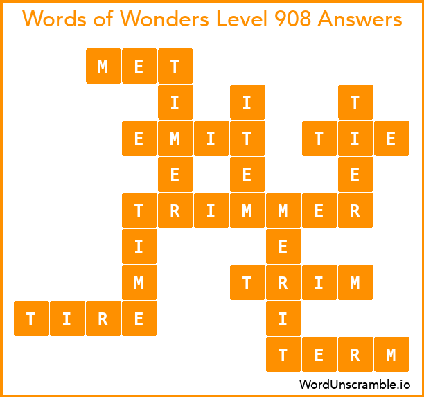 Words of Wonders Level 908 Answers