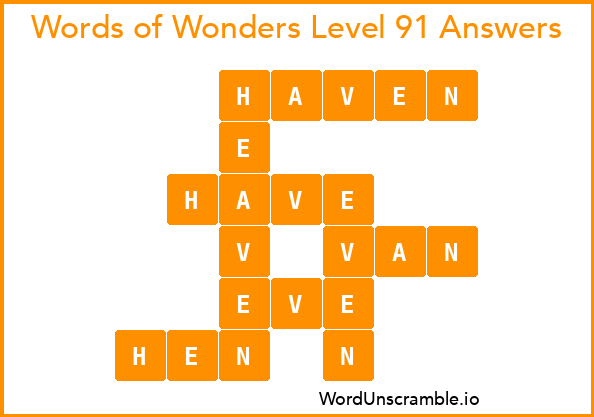 Words of Wonders Level 91 Answers