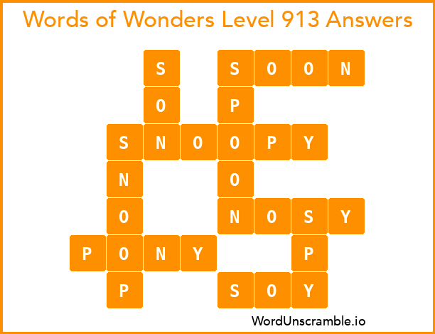 Words of Wonders Level 913 Answers
