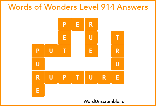 Words of Wonders Level 914 Answers