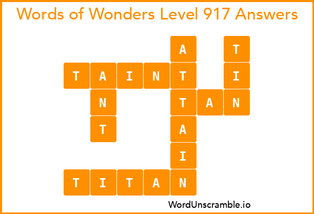 Words of Wonders Level 917 Answers