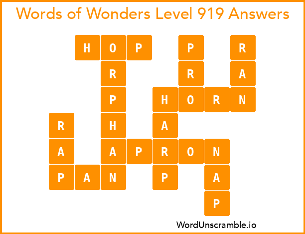 Words of Wonders Level 919 Answers