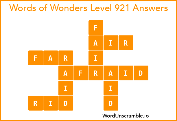 Words of Wonders Level 921 Answers