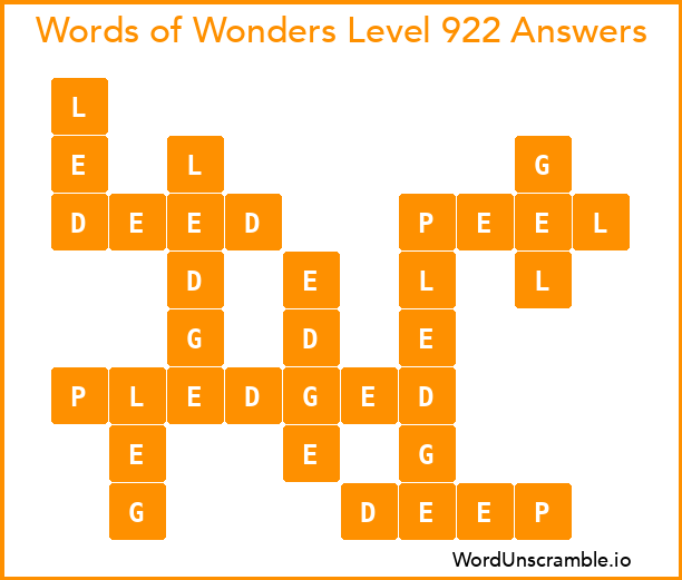 Words of Wonders Level 922 Answers