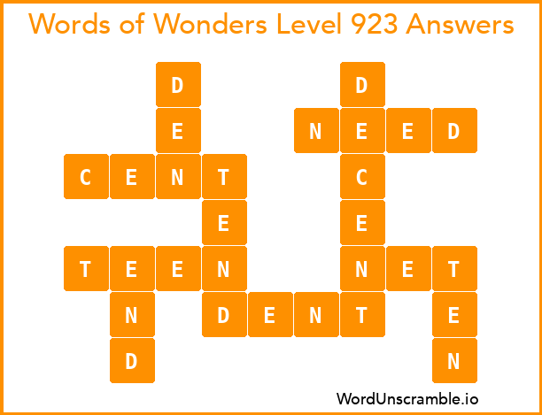 Words of Wonders Level 923 Answers