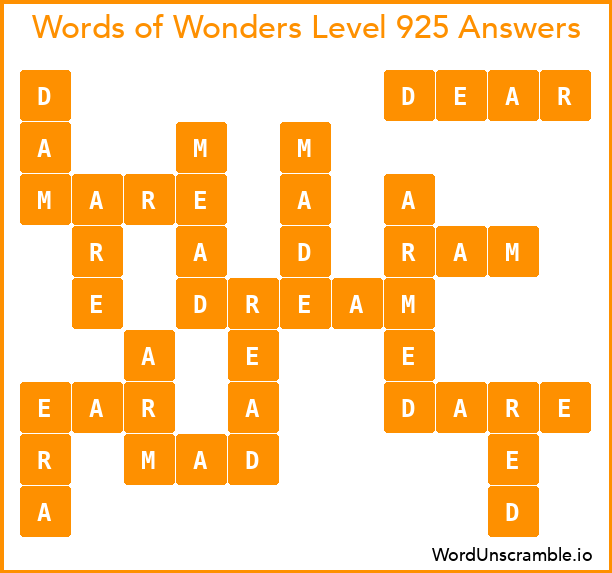 Words of Wonders Level 925 Answers