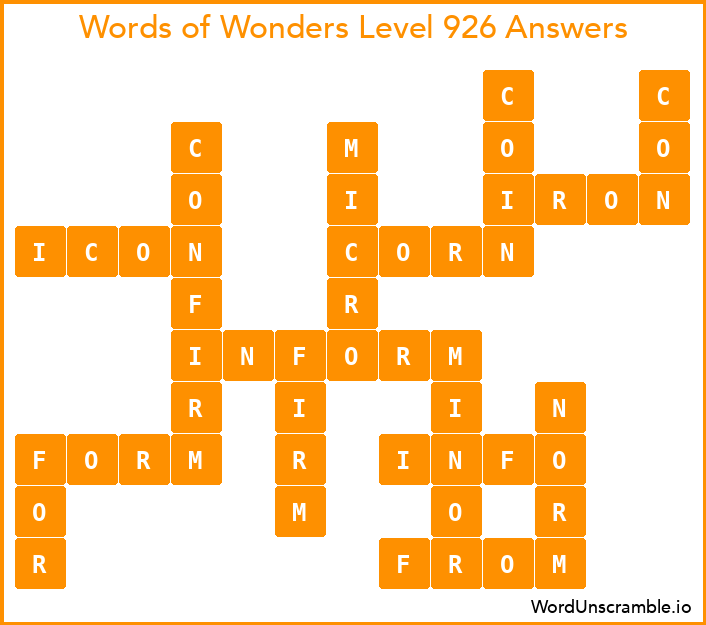 Words of Wonders Level 926 Answers