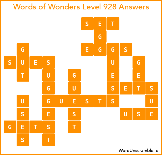 Words of Wonders Level 928 Answers