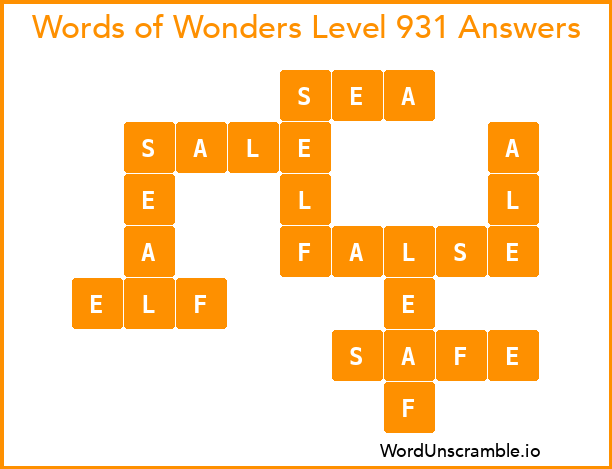 Words of Wonders Level 931 Answers