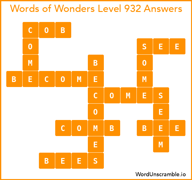 Words of Wonders Level 932 Answers