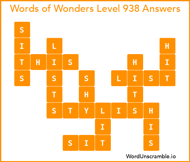 Words of Wonders Level 938 Answers