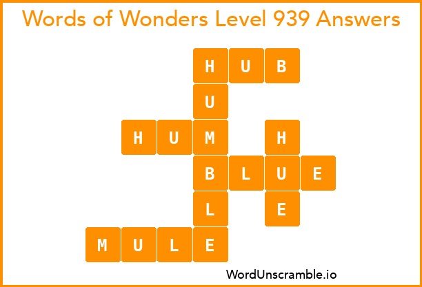 Words of Wonders Level 939 Answers