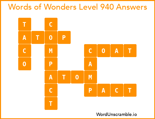 Words of Wonders Level 940 Answers