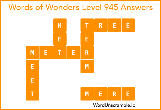 Words of Wonders Level 945 Answers