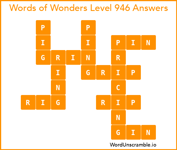 Words of Wonders Level 946 Answers