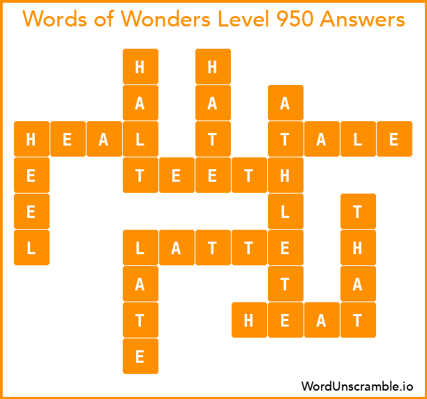 Words of Wonders Level 950 Answers