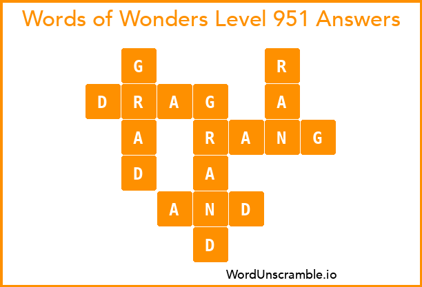 Words of Wonders Level 951 Answers