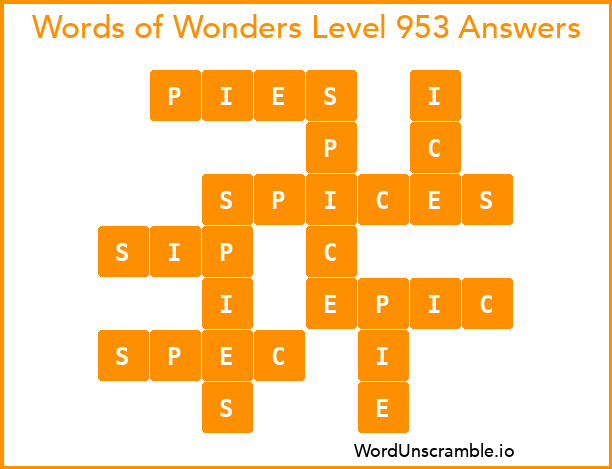 Words of Wonders Level 953 Answers