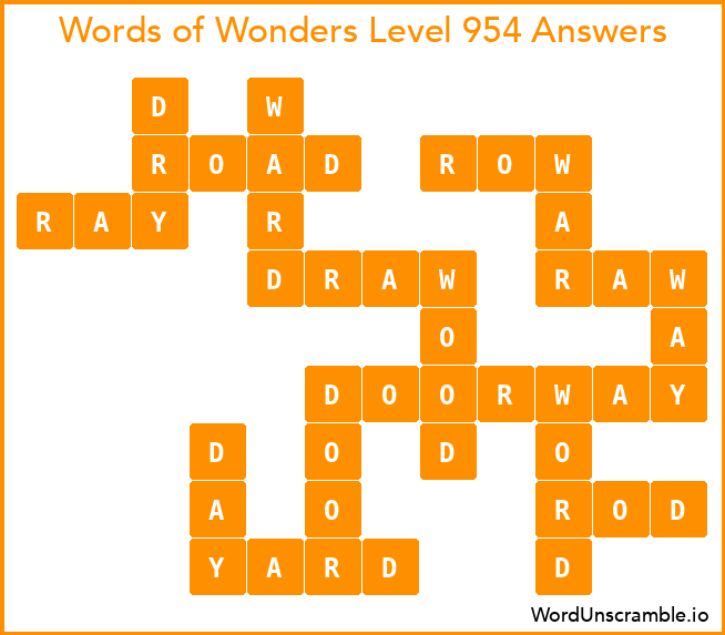 Words of Wonders Level 954 Answers