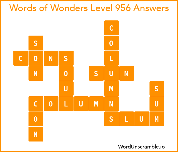 Words of Wonders Level 956 Answers