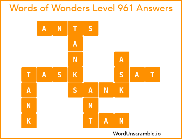 Words of Wonders Level 961 Answers