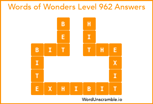 Words of Wonders Level 962 Answers