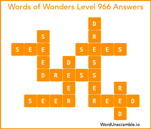 Words of Wonders Level 966 Answers