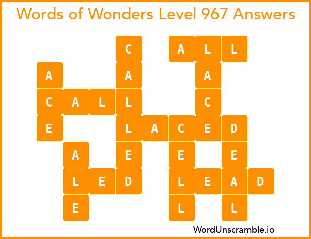 Words of Wonders Level 967 Answers