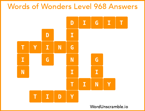 Words of Wonders Level 968 Answers