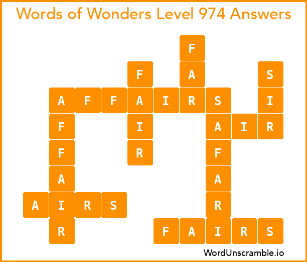 Words of Wonders Level 974 Answers