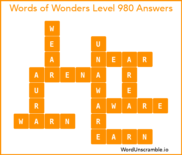 Words of Wonders Level 980 Answers