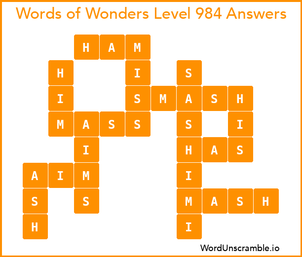Words of Wonders Level 984 Answers