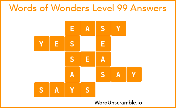 Words of Wonders Level 99 Answers