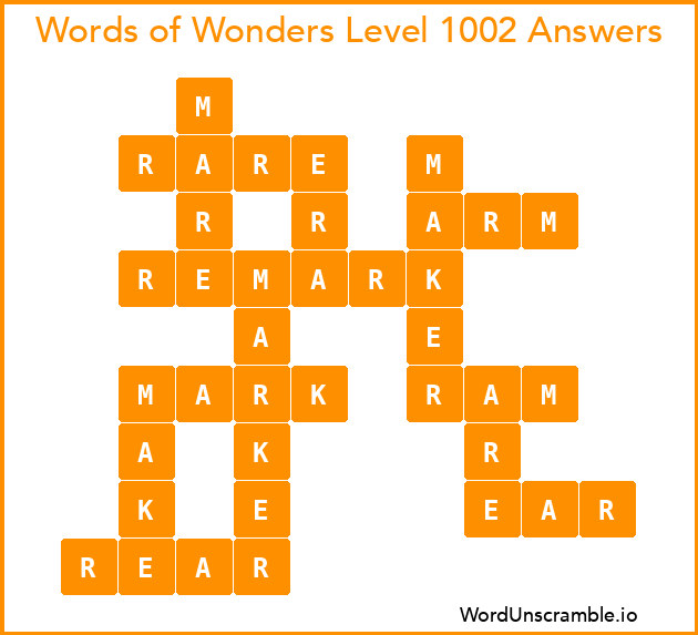 Words of Wonders Level 1002 Answers