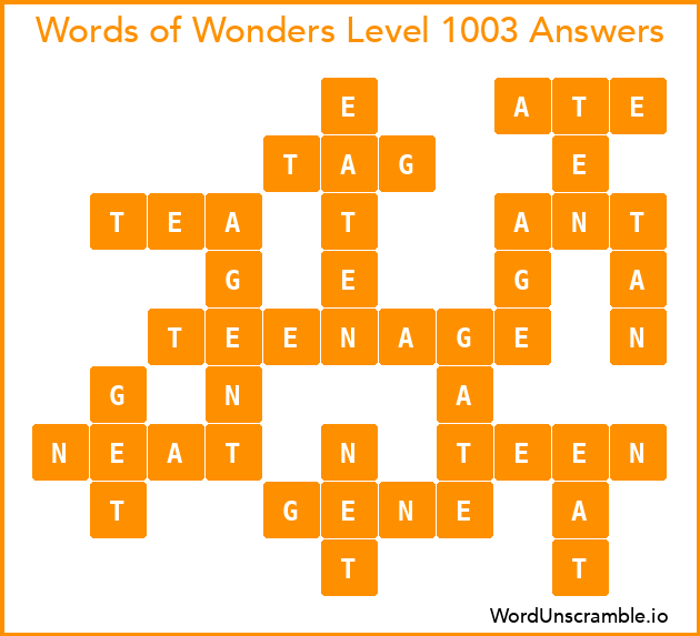 Words of Wonders Level 1003 Answers