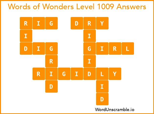 Words of Wonders Level 1009 Answers