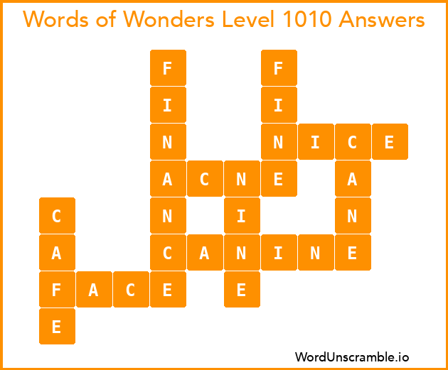 Words of Wonders Level 1010 Answers