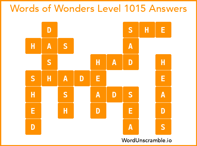 Words of Wonders Level 1015 Answers