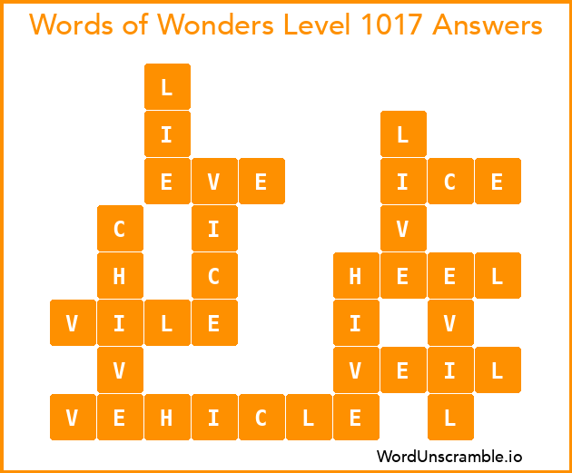 Words of Wonders Level 1017 Answers