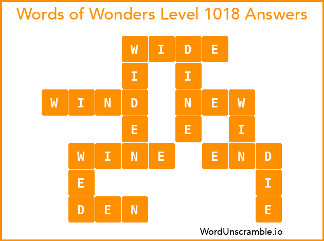 Words of Wonders Level 1018 Answers