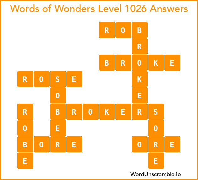 Words of Wonders Level 1026 Answers