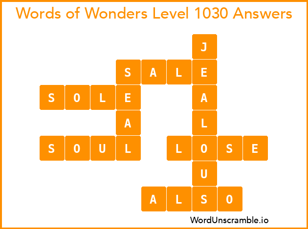 Words of Wonders Level 1030 Answers